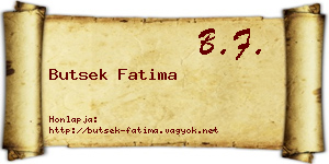 Butsek Fatima névjegykártya
